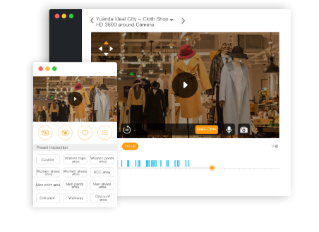 Management software interface showing area monitoring in a retail setting
