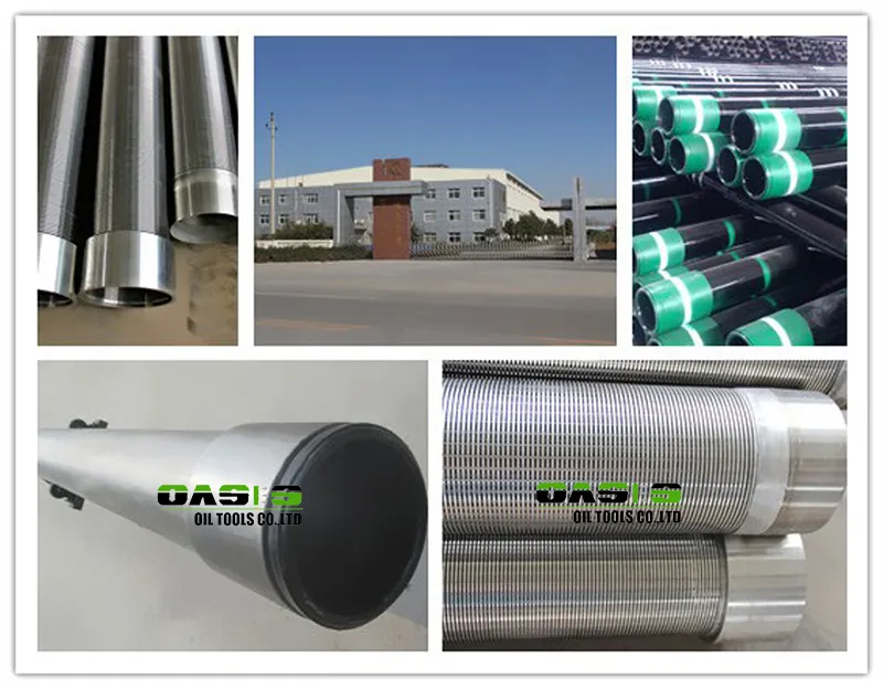 Perforated base pipe wire wrapped sand control screen close-up