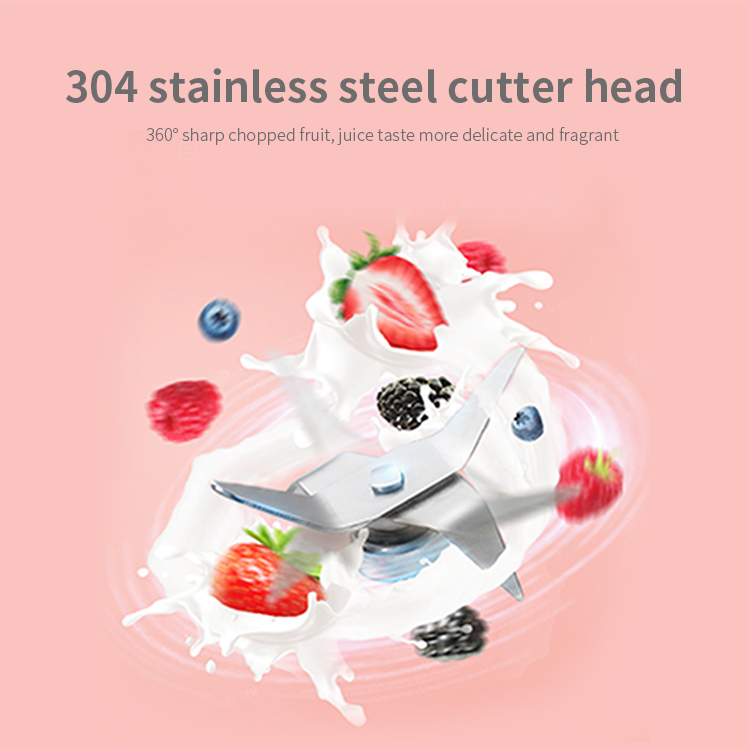 Close up of 304 stainless steel 4-blade cutter head
