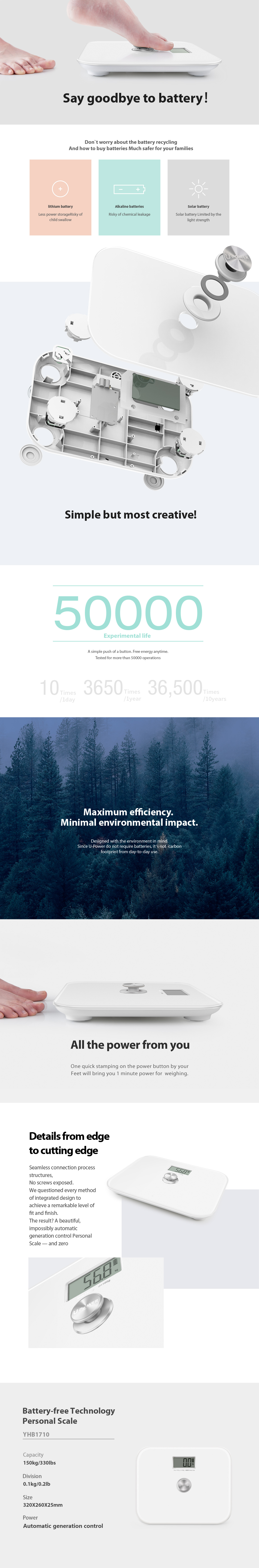 Infographic showing battery-free technology and design details