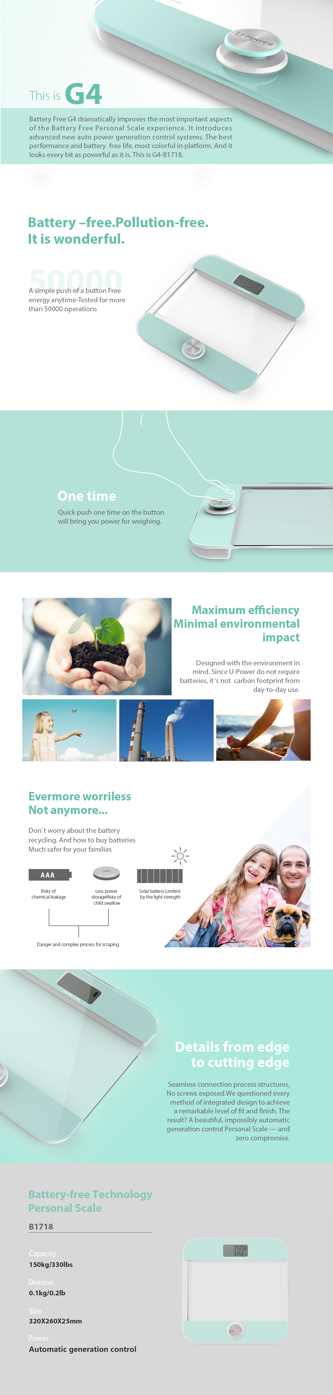 Infographic showing the Battery-Free Personal Scale technology and benefits