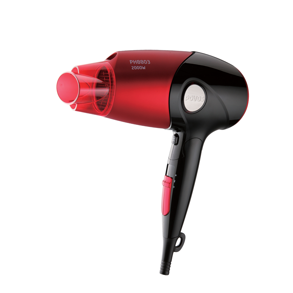 Foldable 2000W Hair Dryer with Concentrator Nozzle