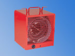 Portable Electric Space Heater with Red Metal Housing