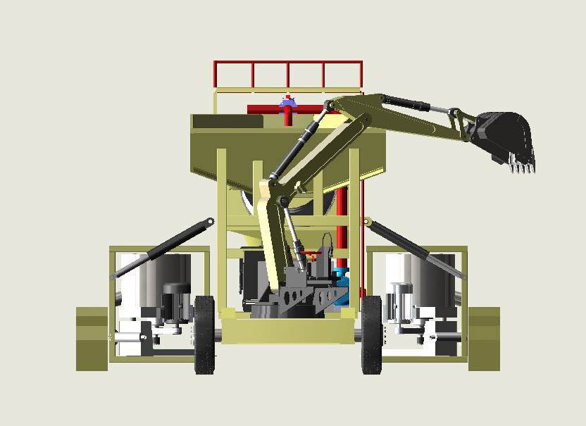 Mobile Gold Processing Plant with Excavator and Dual Concentrators