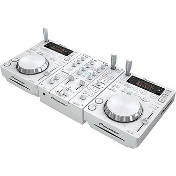 White Digital Multi Player with 2-Channel Mixer DJ System