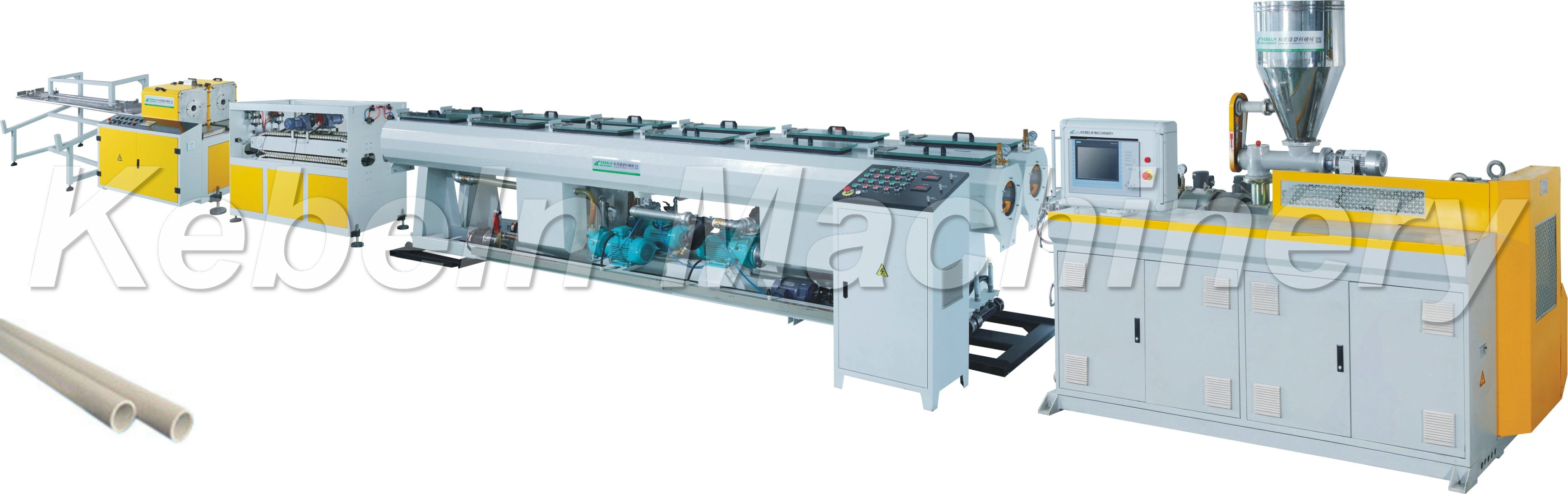 Complete plastic pipe extrusion line system
