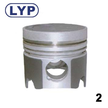 Automobile Engine Piston with Rings and Pin