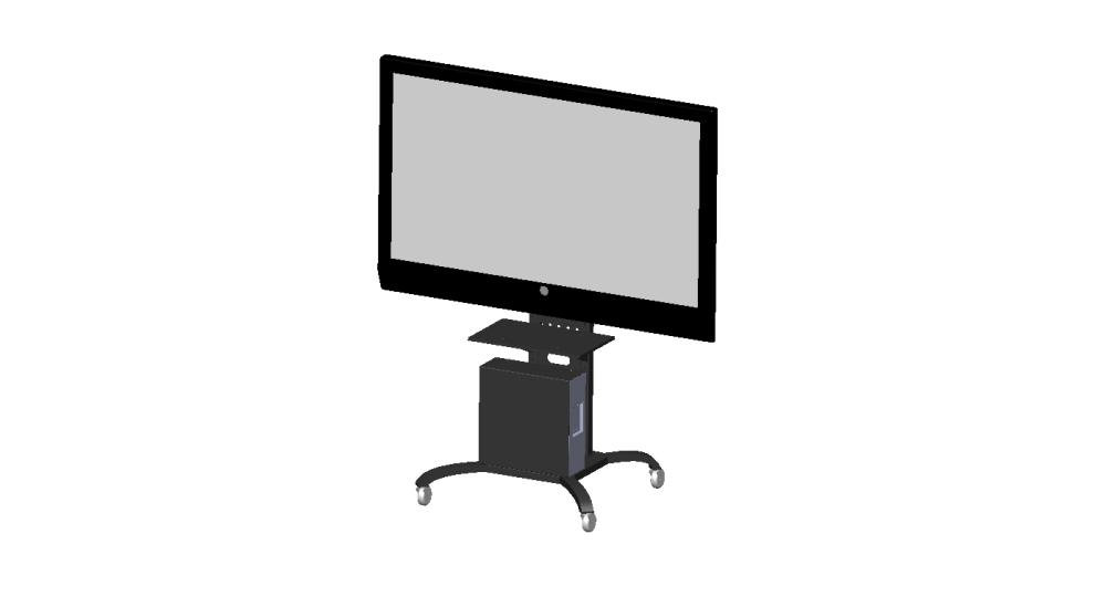 Mobile TV Stand with Adjustable Height and Shelf