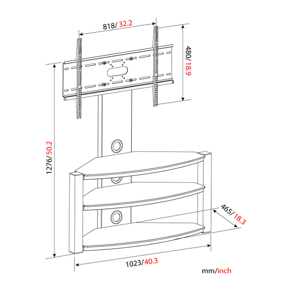 Universal TV Stand with Media Shelves