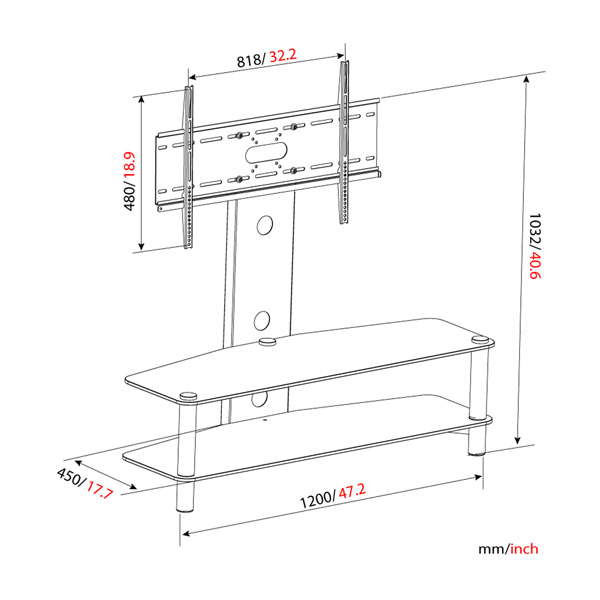 Plasma, LED, LCD TV Stand with Media Shelves