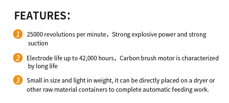 Close up of the motor specifications showing high RPM and long lifespan