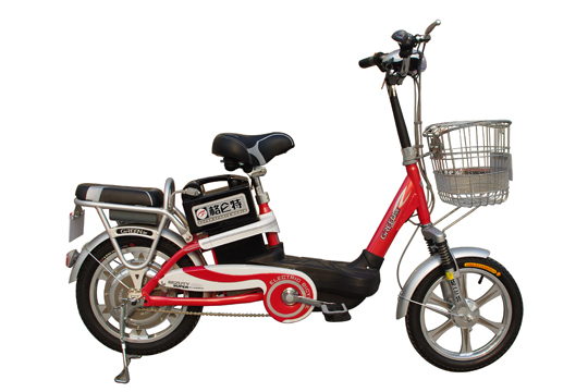 Electric Bicycle with Basket and Rear Rack
