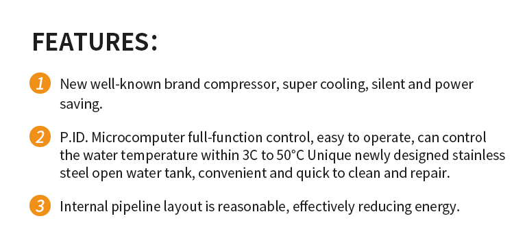 Close up of the chiller internal features and control interface