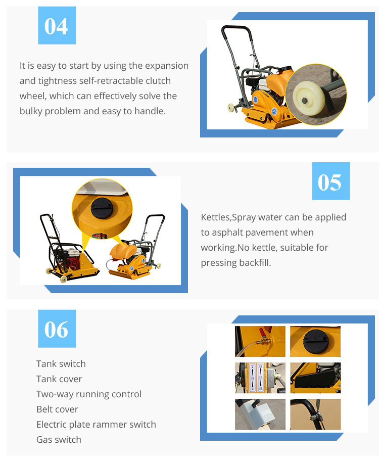 Plate compactor controls and operation features