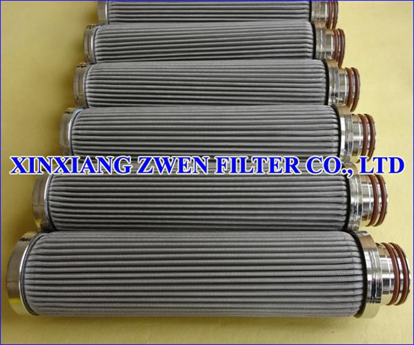 Pleated Sintered Stainless Steel Fiber Felt Filter Cartridge