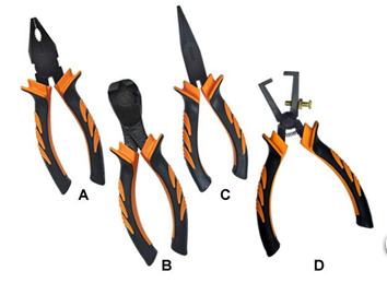 Pliers Set for Gripping, Cutting, and Wire Stripping