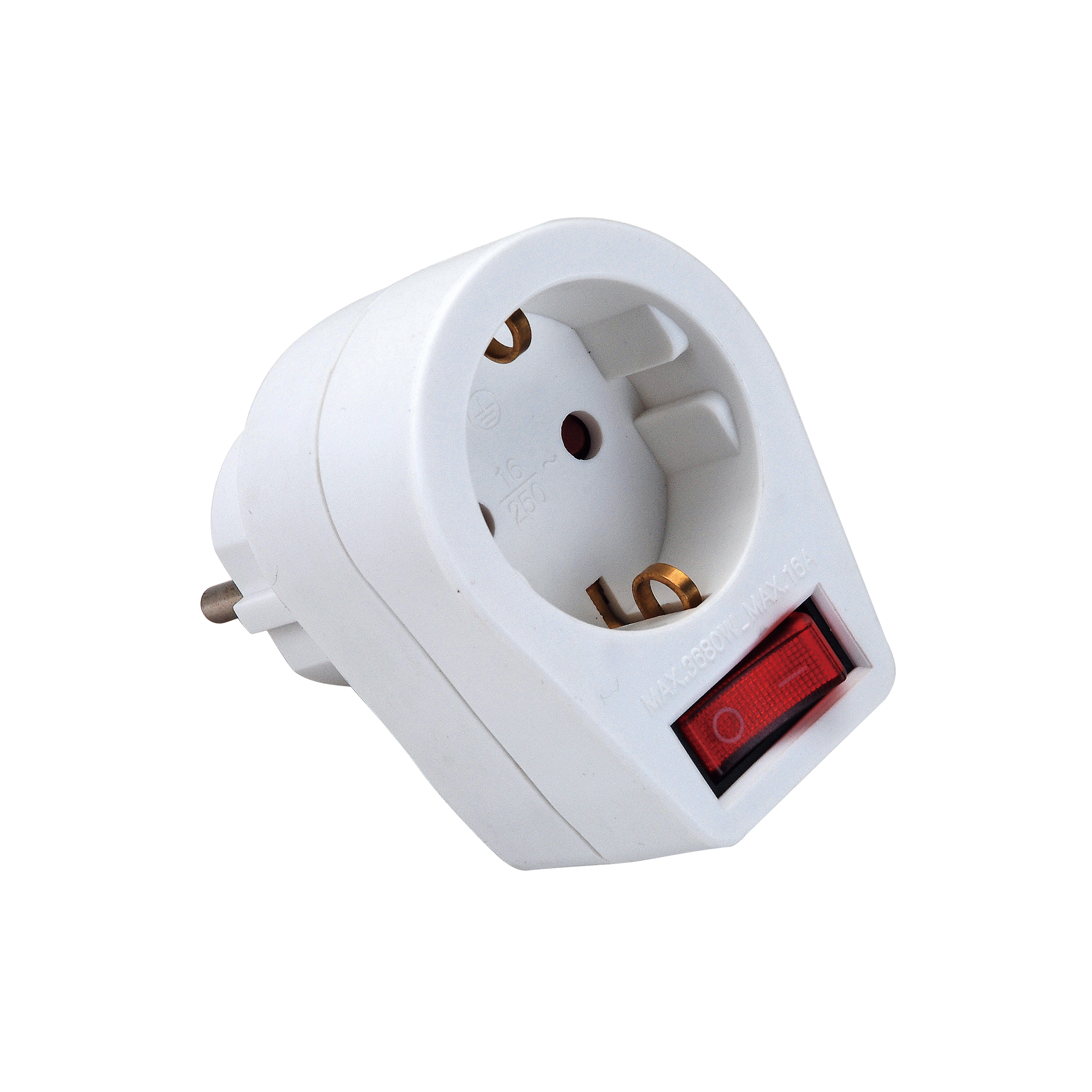 European Plug Adapter with On/Off Switch
