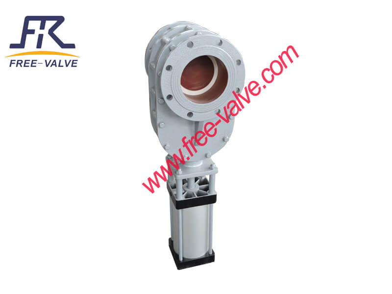 Pneumatic Operated Ceramic double Disc Gate Valve with Blow-Sweep Hole - Image 3