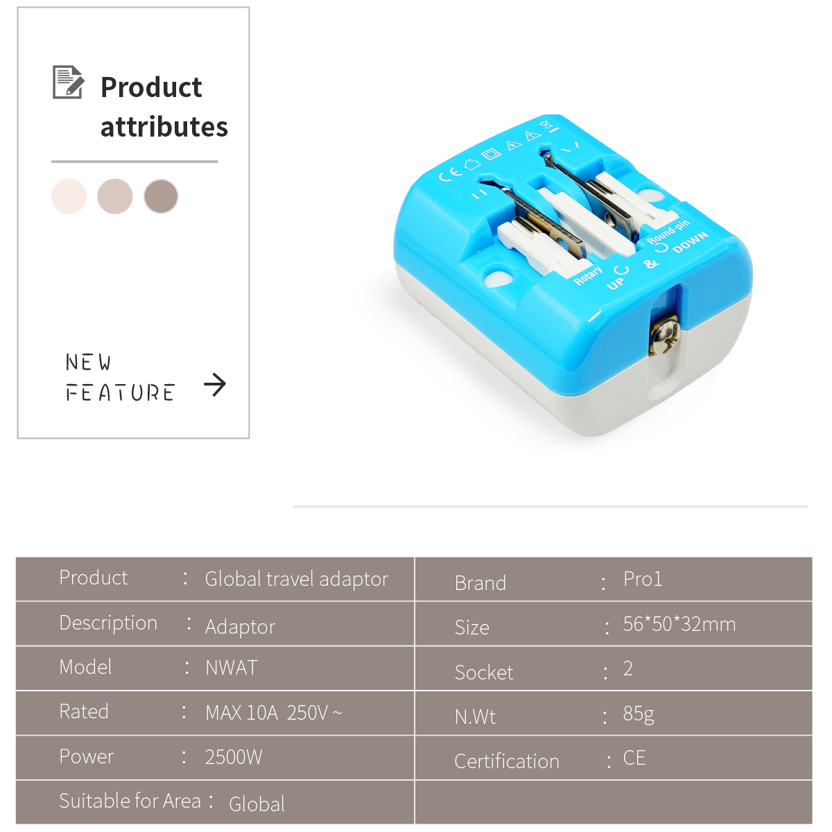 Pocket travel adaptor / NWAT - Image 2