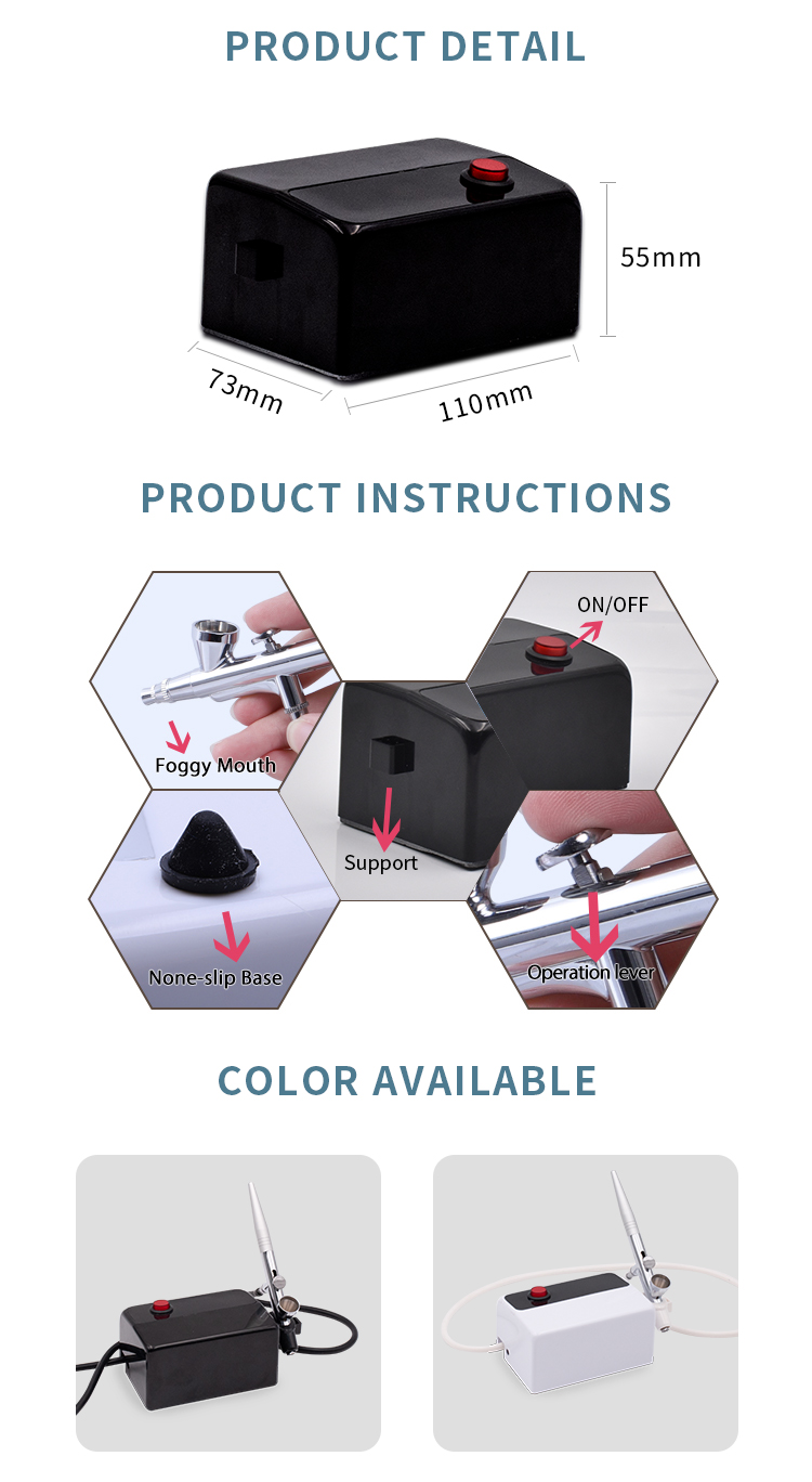 Portable 0.3mm Airbrush Kit for Nail Art and Makeup