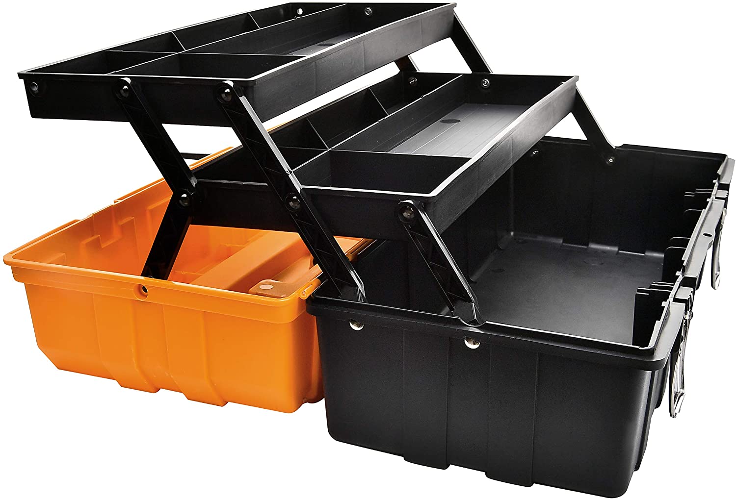 Portable Cantilever Plastic Toolbox with 3-Tray - Image 2