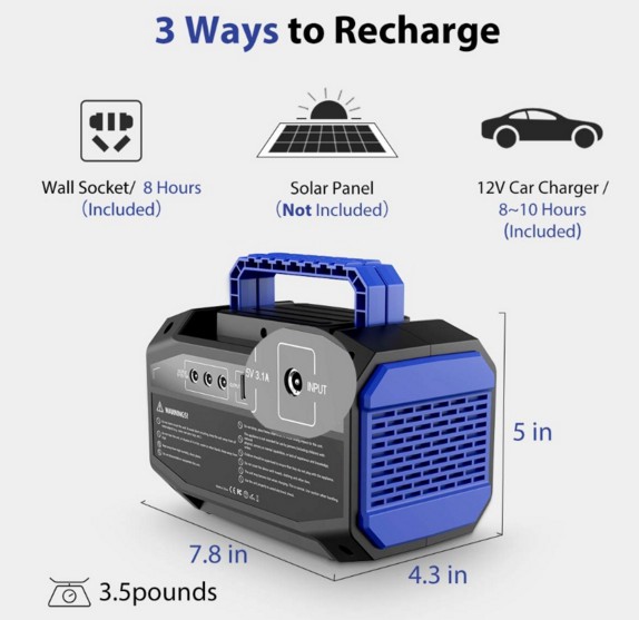 167Wh Portable Power Station with Multiple Output Ports