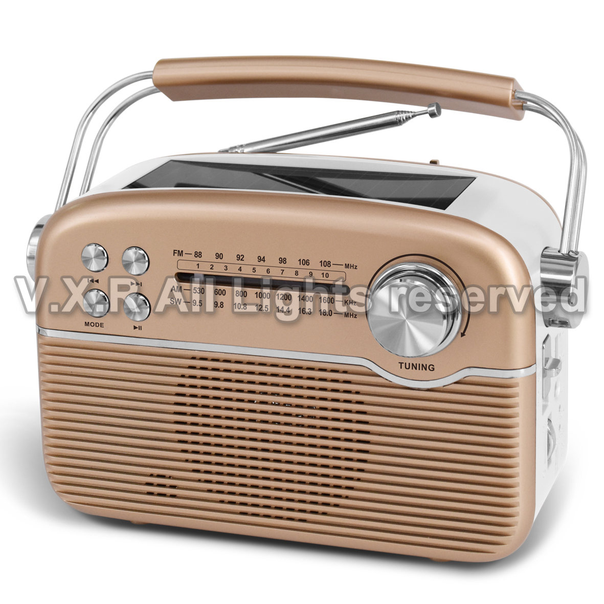 Portable radio with retro aesthetic and modern controls