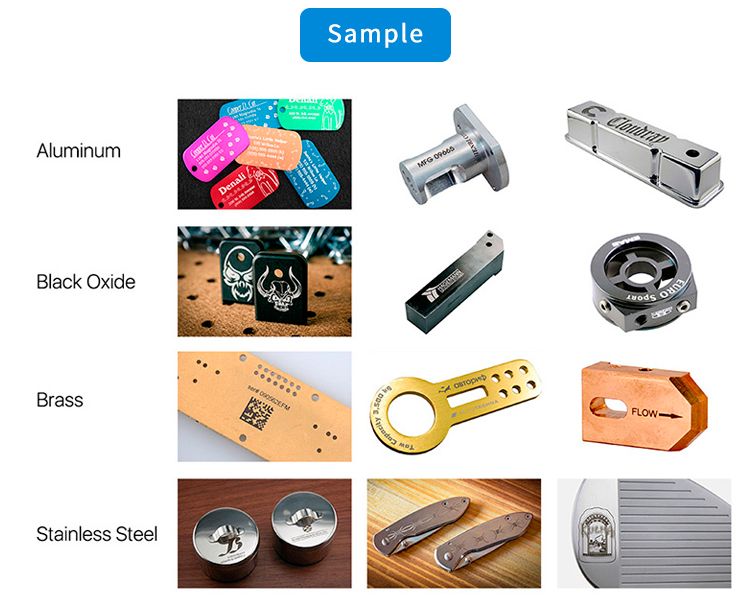 Examples of laser marked materials