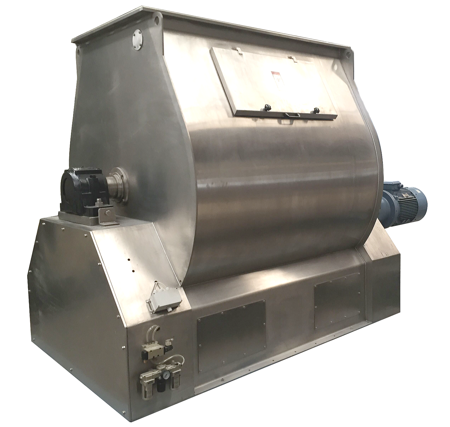 Horizontal ribbon mixer construction