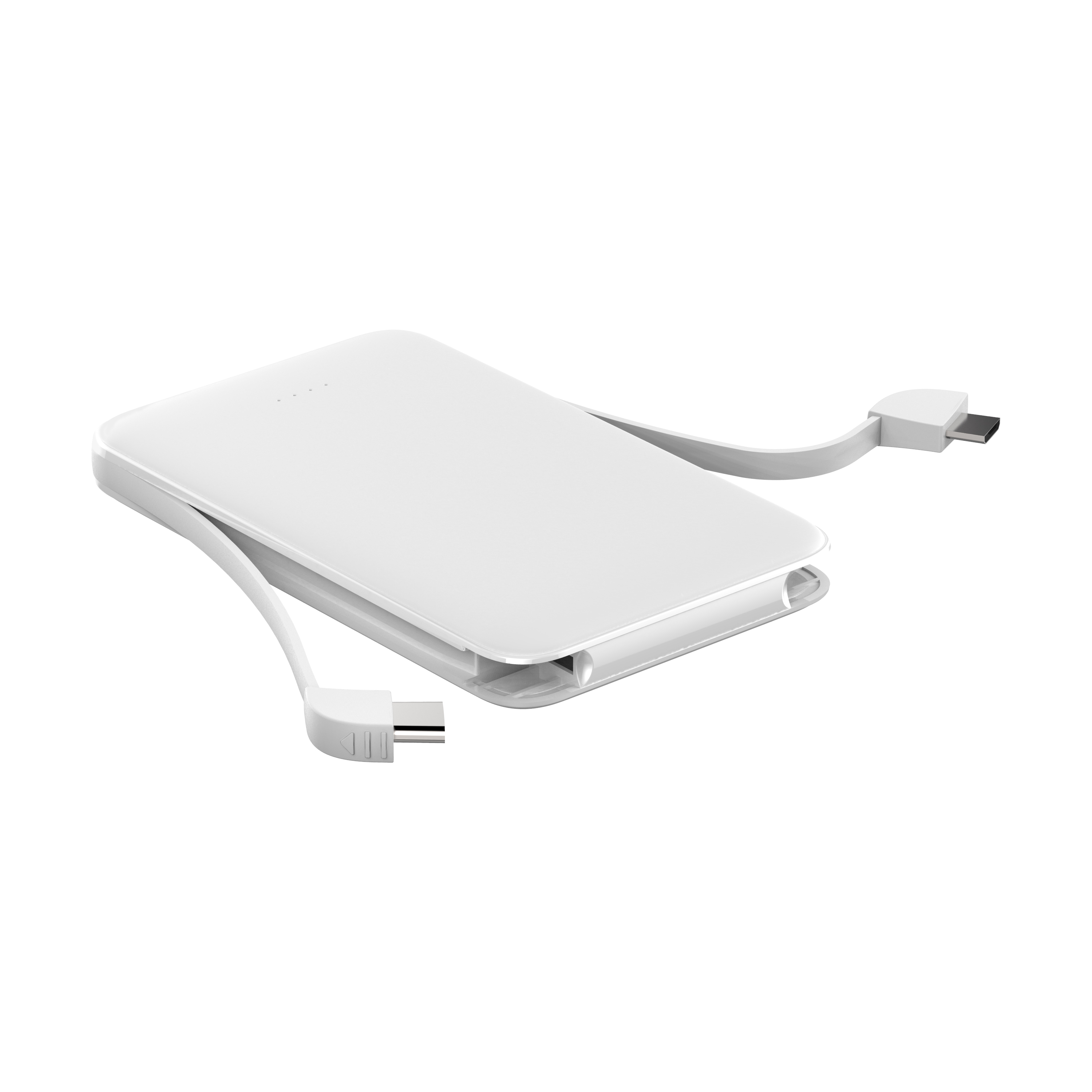 Portable Power Bank with Integrated Charging Cables