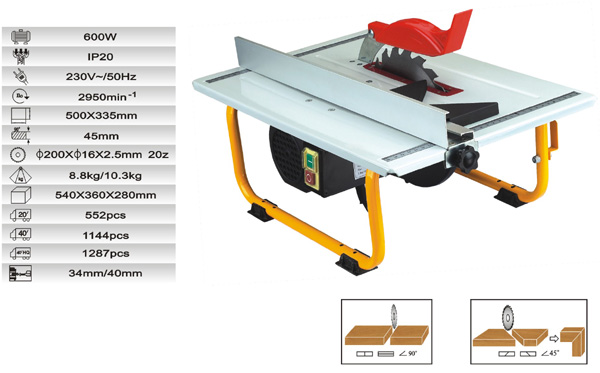 Compact Tile Cutting Saw with 600W Motor