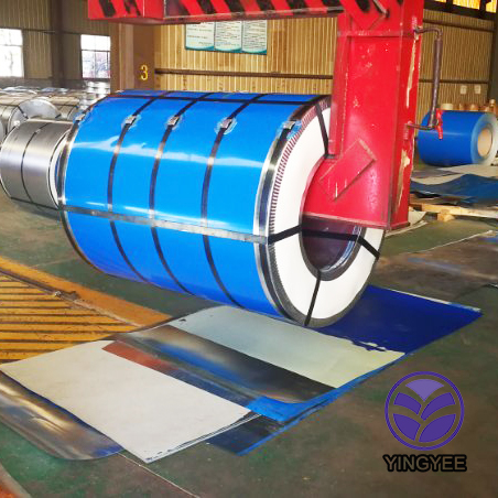 A stack of high-quality pre-painted steel coils ready for industrial application