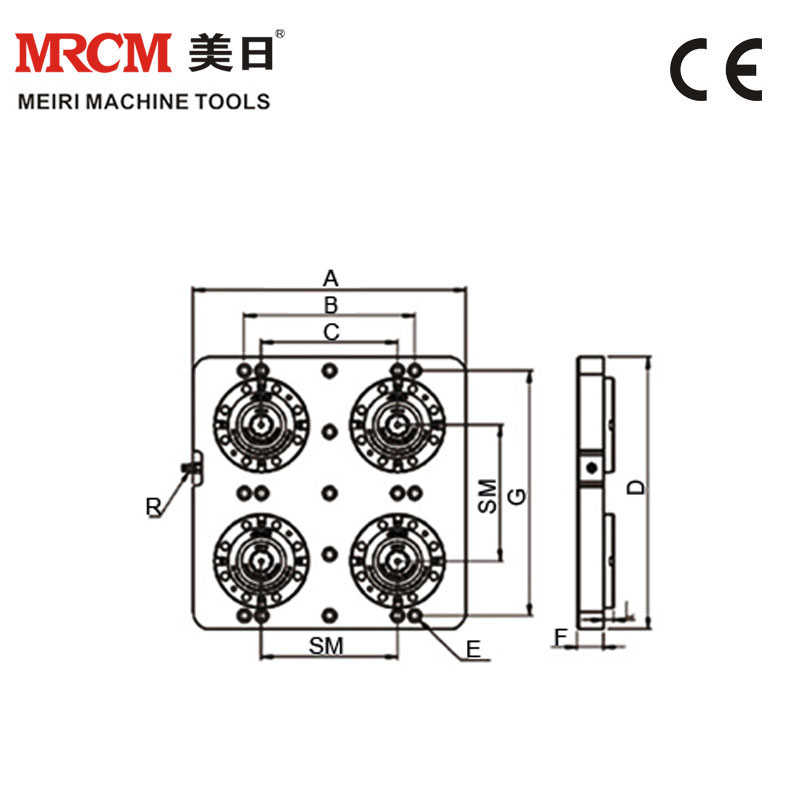 Precise zero point system 4-center chuck for cnc machine center Q10 - Image 2