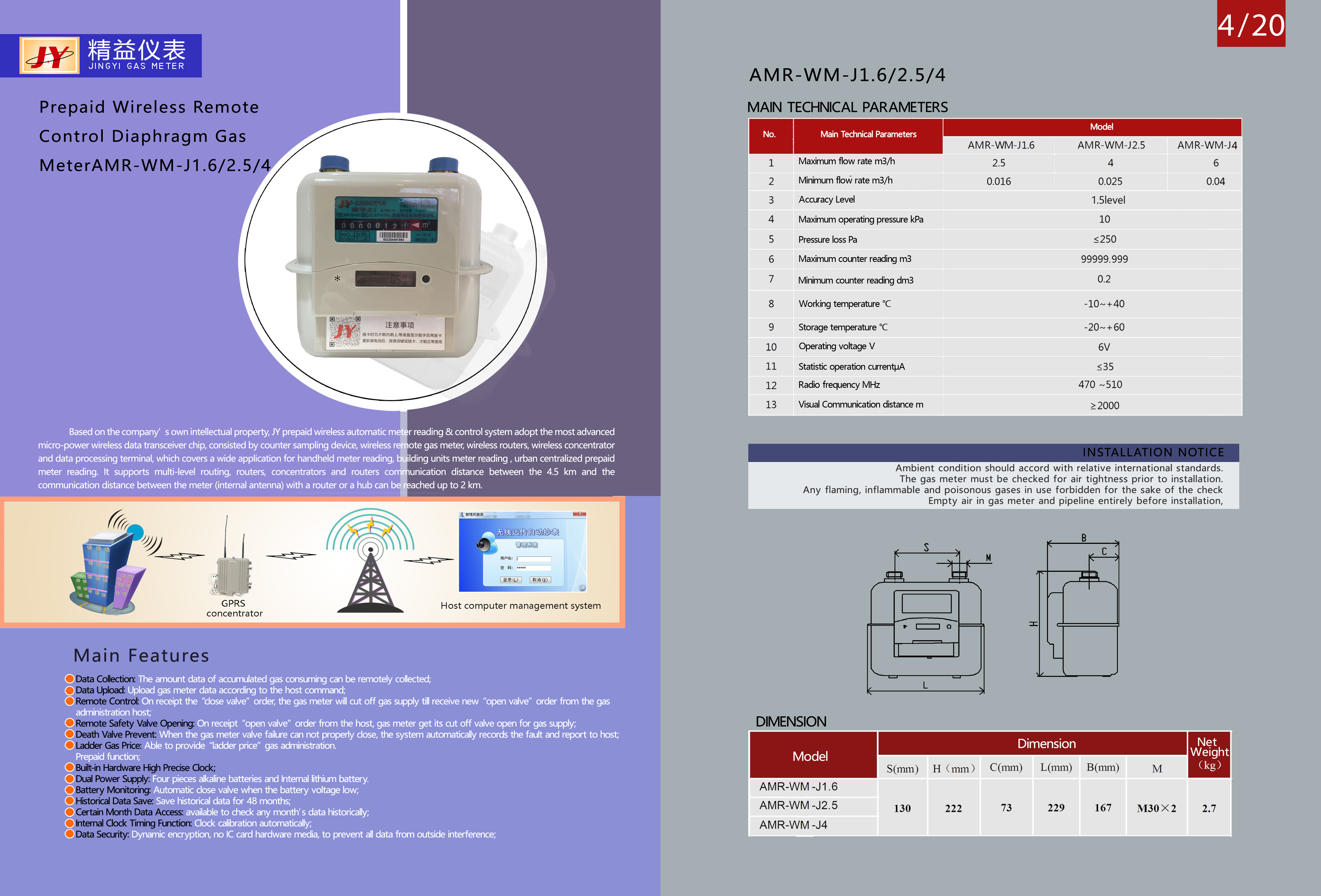Wireless remote control diaphragm gas meter system overview