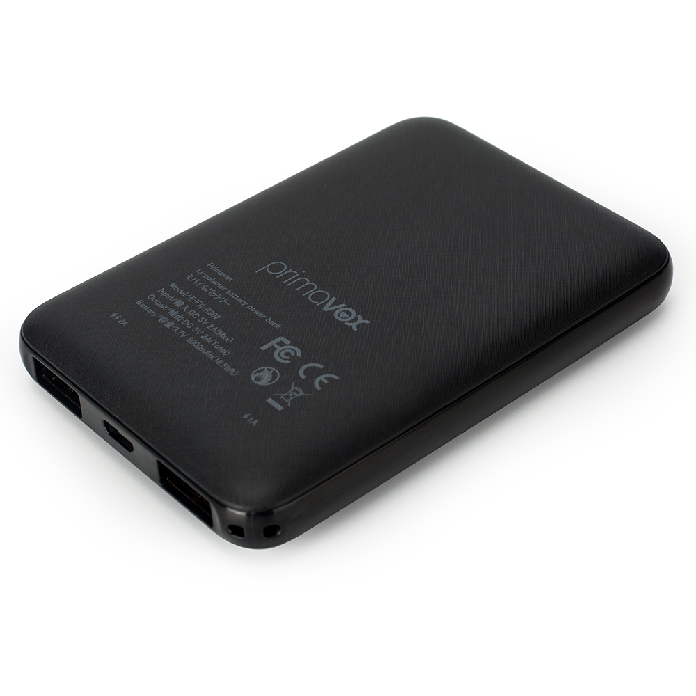 Primavox 5000mAh Portable Black Color Ultra-thin Power Bank - Image 2