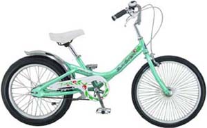 Mint Green 20-Inch Children's Bicycle with Step-Through Frame