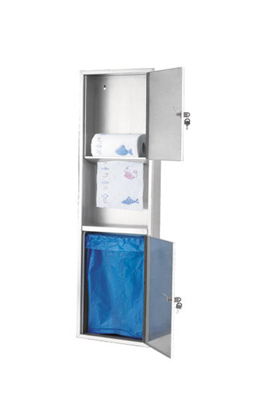 Commercial Restroom Paper Towel Dispenser and Waste Receptacle