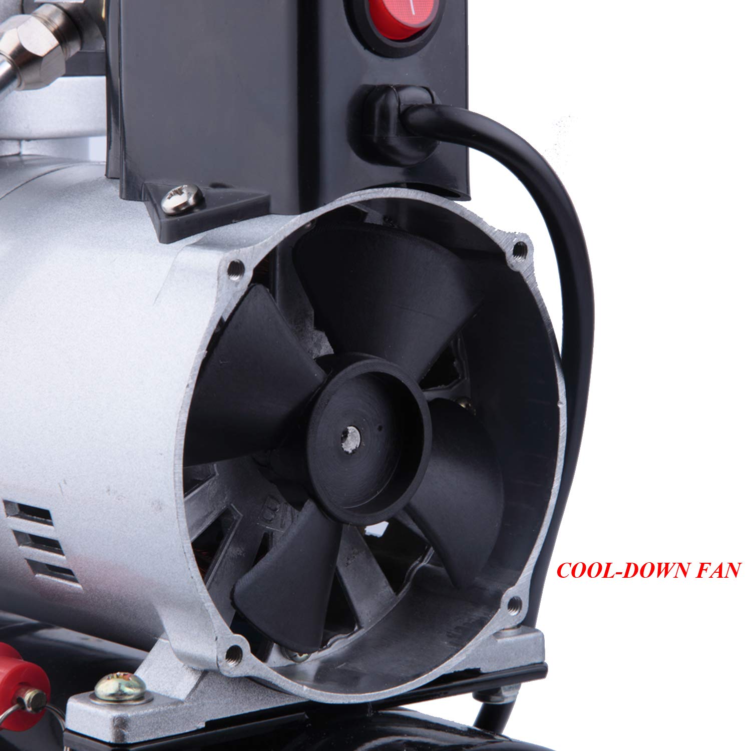 Oil-Less Airbrush Compressor with Cooling Fan and 3L Tank