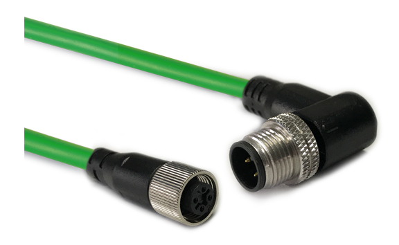 PROFINET Type A M12 to M12 Industrial Ethernet Cable Assembly