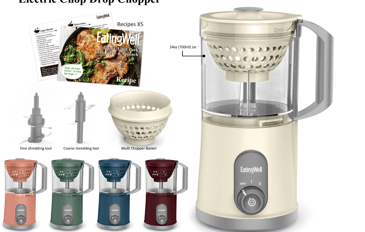 Electric Food Chopper with Two Speeds