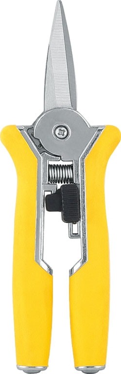 Ergonomic Pruning Shear with Spring-Loaded Mechanism