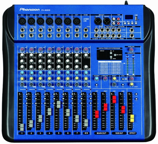 8-Channel Powered Audio Mixer with Digital Effects