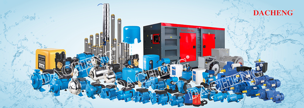 Collection of various electric water pumps and motor equipment
