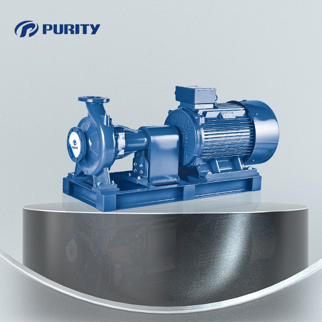 Close up view of the horizontal centrifugal pump unit