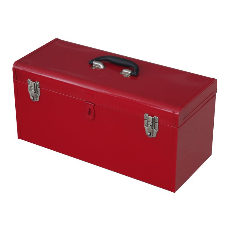 Red Metal Portable Tool Box with Latch