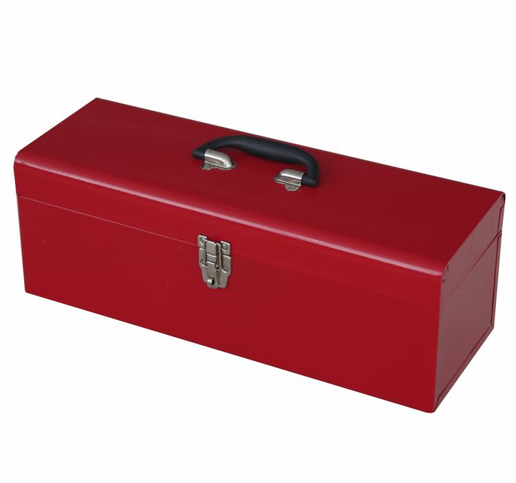 Red Metal Portable Tool Box with Latch