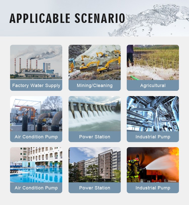Visual overview of various industrial applications for the pump.