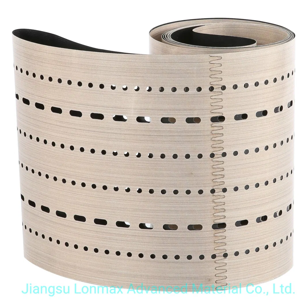 PTFE stringer belt with zigzag joint detail.