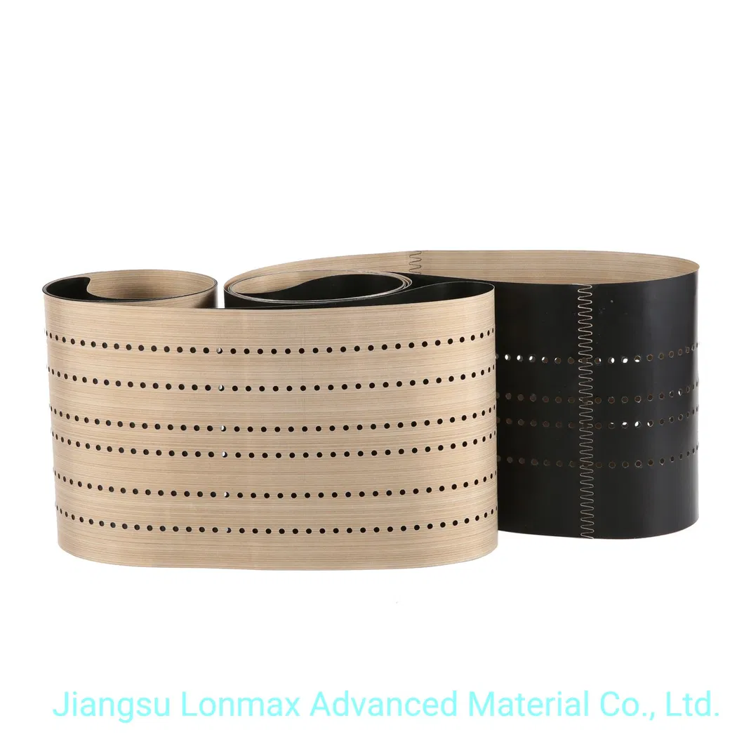 High-performance PTFE stringer belt close-up for solar module assembly.