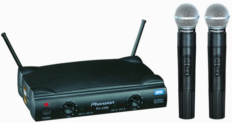 Wireless Microphone System with Two Handheld Mics